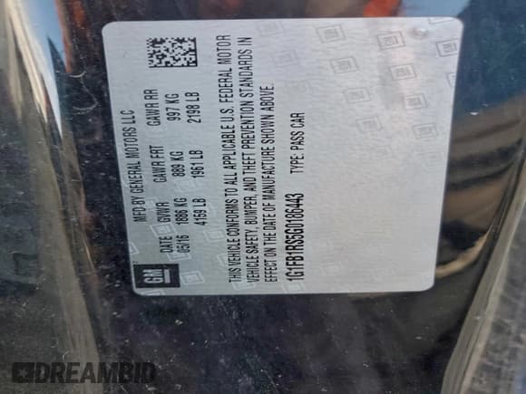 ✅ 2016 Chevrolet Camaro 1LT • VIN: 1G1FB1RS5G0186443 • Лот: 94162605. Опубликован ранее на Copart с пробегом 188 073 миль. Бесплатный доступ к архиву аукционных продаж из США и подробный отчёт об истории автомобиля на DreamBid. Изображение 12.