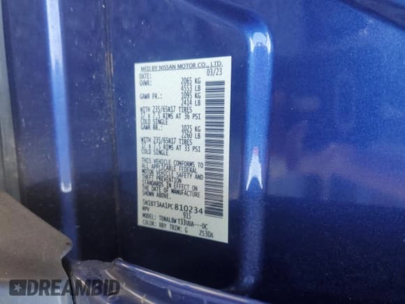 ✅ 2023 Nissan Rogue S • VIN: 5N1BT3AA1PC810234 • Лот: 62953445. Опубликован ранее на Copart с пробегом 27 523 миль. Бесплатный доступ к архиву аукционных продаж из США и подробный отчёт об истории автомобиля на DreamBid. Изображение 12.