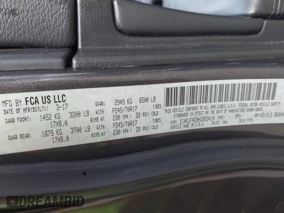 ✅ 2017 Jeep Grand Cherokee Altitude • VIN: 1C4RJFAG9HC853414 • Лот: 42958304. Опубликован ранее на IAAI с пробегом 139 672 миль. Бесплатный доступ к архиву аукционных продаж из США и подробный отчёт об истории автомобиля на DreamBid. Изображение 9.