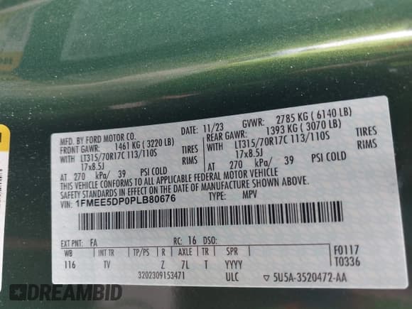 ✅ 2023 Ford Bronco • VIN: 1FMEE5DP0PLB80676 • Лот: 42210054. Опубликован ранее на IAAI с пробегом 6 796 миль. Бесплатный доступ к архиву аукционных продаж из США и подробный отчёт об истории автомобиля на DreamBid. Изображение 9.