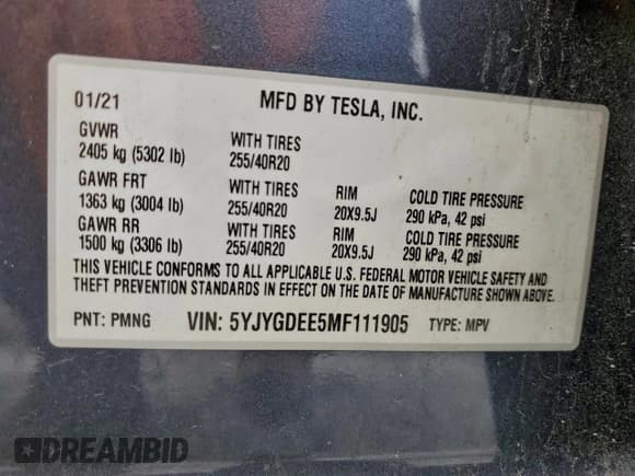 ✅ 2021 Tesla Model Y Long Range • VIN: 5YJYGDEE5MF111905 • Lot: 93354125. Wystawiony na Copart z przebiegiem 253 485 mil. Bezpłatny archiwum sprzedaży aukcyjnych z USA i szczegółowy raport historii pojazdu na DreamBid. Zdjęcie 13.