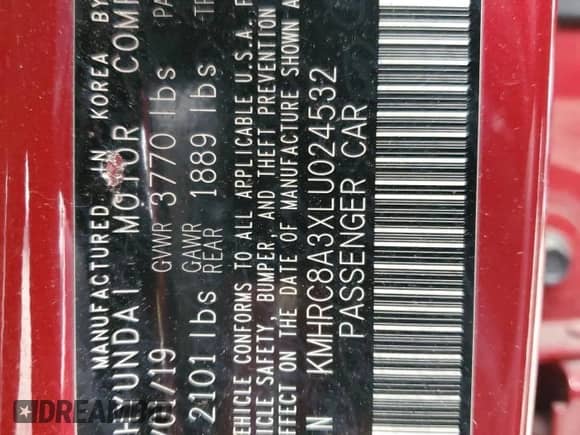 2020 Hyundai Venue SEL z VIN KMHRC8A3XLU024532, wystawiony jako Copart lot #90305255 z przebiegiem 53 307 mil mil oraz Szkoda całkowita • Salvage title. Historia ofert i sprzedaży dostępna na DreamBid. Obrazek 13.