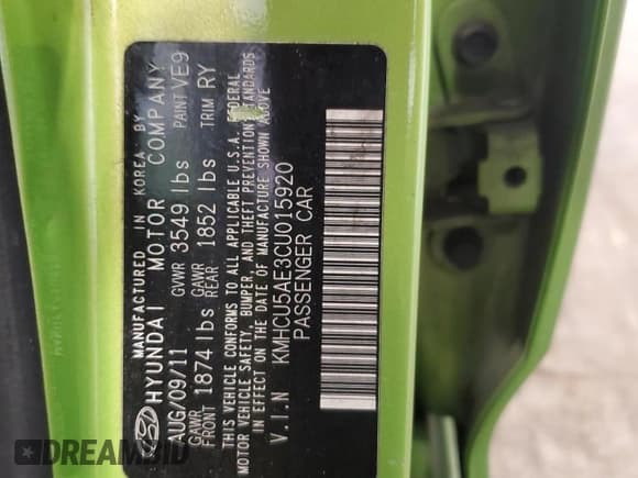 ✅ 2012 Hyundai Accent SE • VIN: KMHCU5AE3CU015920 • Лот: 79936394. Опубликован ранее на Copart с пробегом 122 351 миль. Бесплатный доступ к архиву аукционных продаж из США и подробный отчёт об истории автомобиля на DreamBid. Изображение 12.