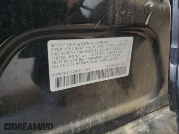 ✅ 2009 Volkswagen CC 4Motion • VIN: WVWGU73C29E513798 • Лот: 54094385. Опубликован ранее на Copart с пробегом 105 815 миль. Бесплатный доступ к архиву аукционных продаж из США и подробный отчёт об истории автомобиля на DreamBid. Изображение 12.