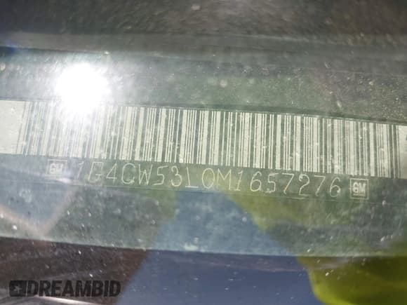 ✅ 1991 Buick Park Avenue • VIN: 1G4CW53L0M1657276 • Lot: 41767204. Listed on IAAI with 278,922 mi. Free auction sales archive from the USA and detailed vehicle history report at DreamBid. Image 9.