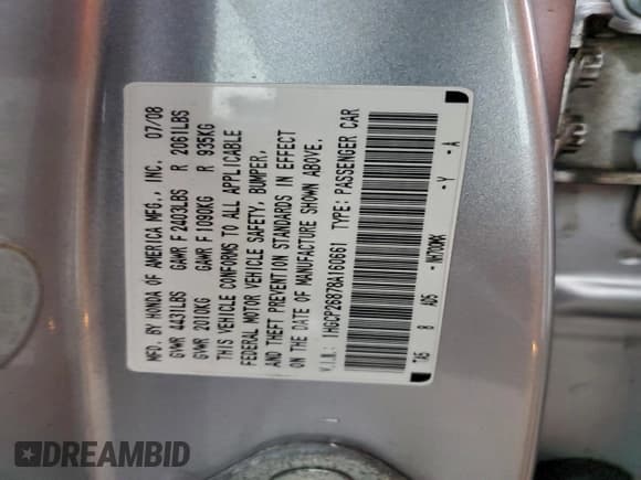 ✅ 2008 Honda Accord EX-L • VIN: 1HGCP26878A160661 • Лот: 94323695. Опубликован ранее на Copart с пробегом 301 478 миль. Бесплатный доступ к архиву аукционных продаж из США и подробный отчёт об истории автомобиля на DreamBid. Изображение 12.