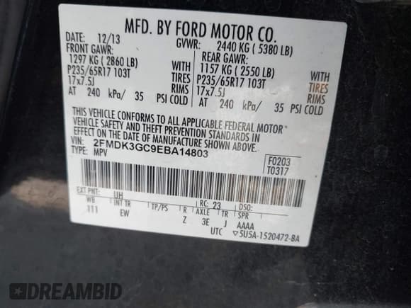 ✅ 2014 Ford Edge SE • VIN: 2FMDK3GC9EBA14803 • Lot: 43732378. Wystawiony na IAAI z przebiegiem 144 700 mil. Bezpłatny archiwum sprzedaży aukcyjnych z USA i szczegółowy raport historii pojazdu na DreamBid. Zdjęcie 9.