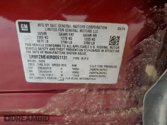 ✅ 2024 Buick Envision Preferred • VIN: LRBFZME40RD061131 • Лот: 67435775. Опубликован ранее на Copart с пробегом 5 899 миль. Бесплатный доступ к архиву аукционных продаж из США и подробный отчёт об истории автомобиля на DreamBid. Изображение 14.