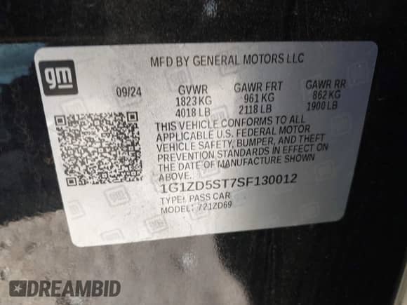 ✅ 2025 Chevrolet Malibu LT • VIN: 1G1ZD5ST7SF130012 • Lot: 43603979. Wystawiony na IAAI z przebiegiem 22 026 mil mil. Skorzystaj z bezpłatnego archiwum sprzedaży aukcyjnych z USA i zobacz szczegółowy raport historii pojazdu na DreamBid. Zdjęcie 9.