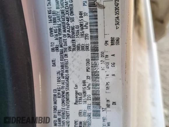 ✅ 2013 Ford Fiesta SE • VIN: 3FADP4EJXDM118880 • Lot: 82126065. Wystawiony na Copart z przebiegiem 147 015 mil. Bezpłatny archiwum sprzedaży aukcyjnych z USA i szczegółowy raport historii pojazdu na DreamBid. Zdjęcie 12.