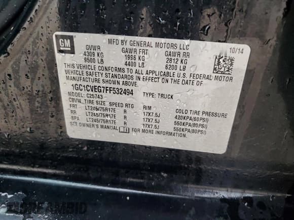 ✅ 2015 Chevrolet Silverado 2500HD LT • VIN: 1GC1CVEG7FF532494 • Lot: 55965055. Wystawiony na Copart z przebiegiem 149 664 mil. Bezpłatny archiwum sprzedaży aukcyjnych z USA i szczegółowy raport historii pojazdu na DreamBid. Zdjęcie 13.