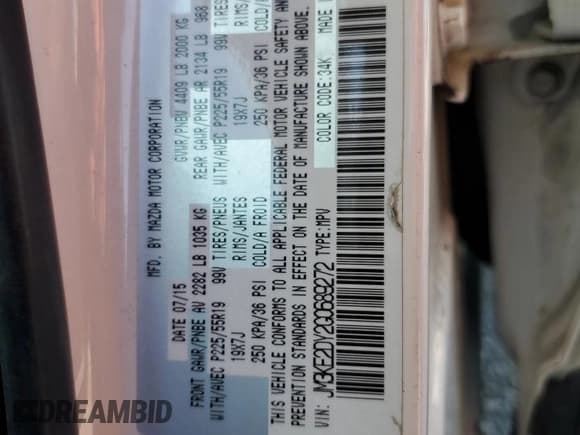 ✅ 2016 Mazda CX-5 Grand Touring • VIN: JM3KE2DY2G0689272 • Lot: 91052145. Wystawiony na Copart z przebiegiem 144 415 mil. Bezpłatny archiwum sprzedaży aukcyjnych z USA i szczegółowy raport historii pojazdu na DreamBid. Zdjęcie 13.