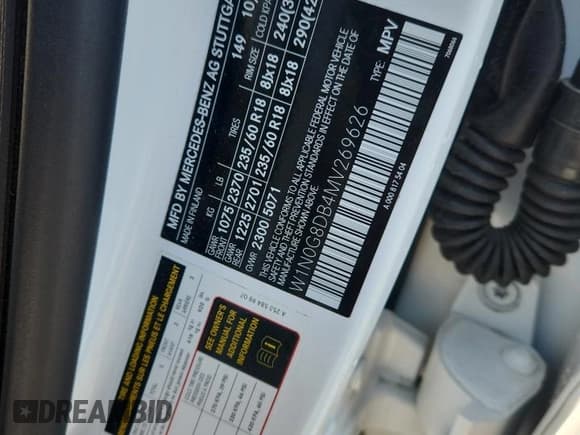 ✅ 2021 Mercedes-Benz GLC 300 • VIN: W1N0G8DB4MV269626 • Lot: 89819225. Listed on Copart with 46,137 mi. Free auction sales archive from the USA and detailed vehicle history report at DreamBid. Image 14.