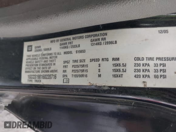 ✅ 2006 Chevrolet Colorado LS • VIN: 1GCCS198168220716 • Лот: 43239733. Опубликован ранее на IAAI с пробегом 272 360 миль. Бесплатный доступ к архиву аукционных продаж из США и подробный отчёт об истории автомобиля на DreamBid. Изображение 9.