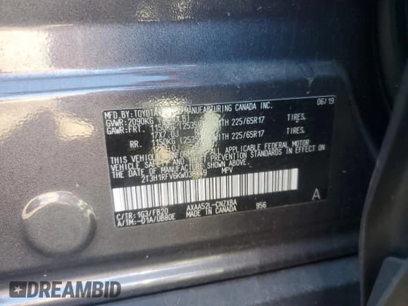 ✅ 2019 Toyota RAV4 LE • VIN: 2T3H1RFV6KW038449 • Лот: 91012165. Опубликован ранее на Copart с пробегом 98 449 миль. Бесплатный доступ к архиву аукционных продаж из США и подробный отчёт об истории автомобиля на DreamBid. Изображение 13.