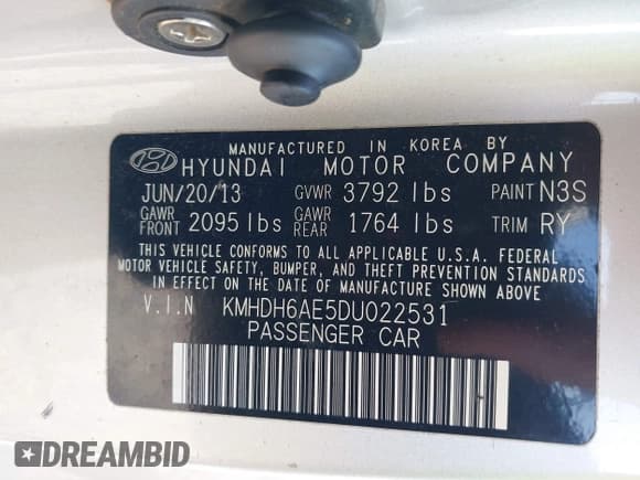 ✅ 2013 Hyundai Elantra GS • VIN: KMHDH6AE5DU022531 • Лот: 43398176. Опубликован ранее на IAAI с пробегом 85 817 миль. Бесплатный доступ к архиву аукционных продаж из США и подробный отчёт об истории автомобиля на DreamBid. Изображение 9.