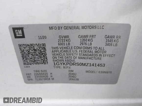 ✅ 2021 Cadillac XT6 Premium Luxury • VIN: 1GYKPDRS0MZ141453 • Лот: 42215954. Опубликован ранее на IAAI с пробегом 144 245 миль. Бесплатный доступ к архиву аукционных продаж из США и подробный отчёт об истории автомобиля на DreamBid. Изображение 9.