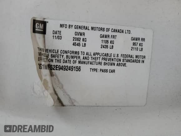 2004 Chevrolet Impala с VIN 2G1WF52E949249156, выставлен на аукционе Copart как лот 73154254 с пробегом 202 682 миль миль и Чистый • Clean title. История ставок и продаж доступна на DreamBid. Изображение 12.