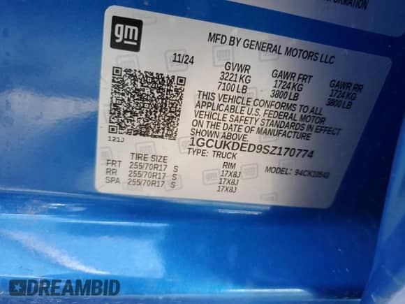 2025 Chevrolet Silverado 1500 LT z VIN 1GCUKDED9SZ170774, wystawiony jako Copart lot #85419015 z przebiegiem 23 616 mil mil oraz Czysty tytuł • Clean title. Historia ofert i sprzedaży dostępna na DreamBid. Obrazek 12.
