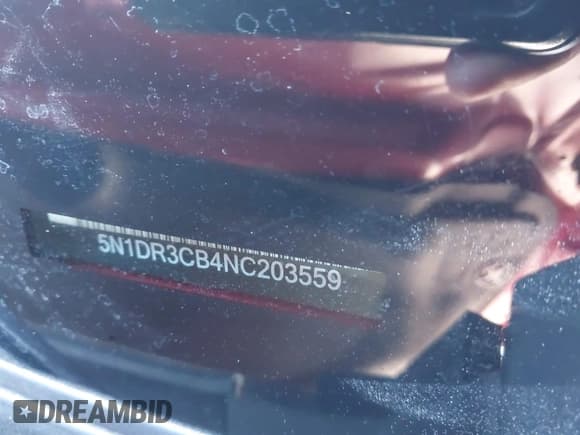 ✅ 2022 Nissan Pathfinder SL • VIN: 5N1DR3CB4NC203559 • Lot: 43444342. Listed on IAAI with 39,888 mi. Free auction sales archive from the USA and detailed vehicle history report at DreamBid. Image 9.