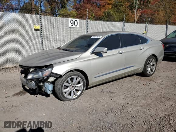 2014 Chevrolet Impala LTZ with VIN 2G1155S32E9100181, listed as a Copart auction lot 90043945 with Not provided miles and Salvage title. Bid and sale history available at DreamBid. Image 1.