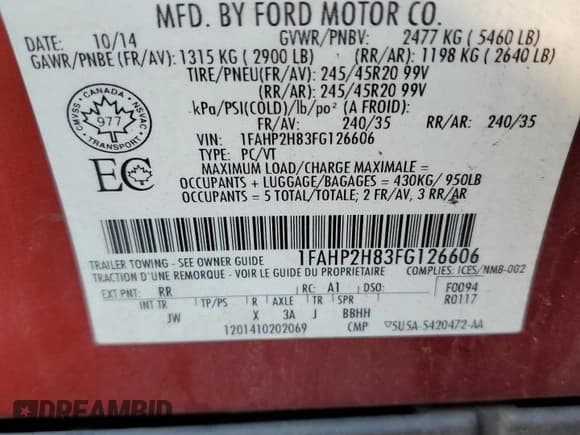 ✅ 2015 Ford Taurus SEL • VIN: 1FAHP2H83FG126606 • Lot: 80148425. Wystawiony na Copart z przebiegiem Nie podano. Bezpłatny archiwum sprzedaży aukcyjnych z USA i szczegółowy raport historii pojazdu na DreamBid. Zdjęcie 13.