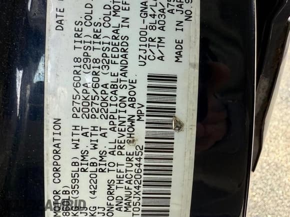 ✅ 2004 Toyota Land Cruiser • VIN: JTEHT05JX42064452 • Лот: 76583664. Опубликован ранее на Copart с пробегом 185 381 миль. Бесплатный доступ к архиву аукционных продаж из США и подробный отчёт об истории автомобиля на DreamBid. Изображение 10.