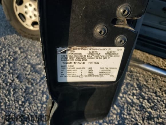 ✅ 2003 Chevrolet Silverado 1500 • VIN: 2GCEC19T131297143 • Лот: 84988674. Опубликован ранее на Copart с пробегом 271 156 миль. Бесплатный доступ к архиву аукционных продаж из США и подробный отчёт об истории автомобиля на DreamBid. Изображение 12.