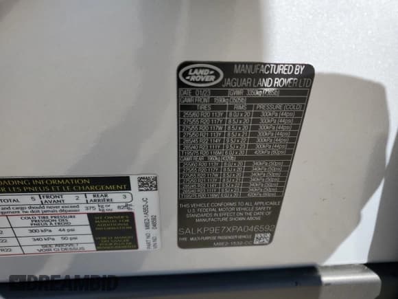 ✅ 2023 Land Rover Range Rover SE • VIN: SALKP9E7XPA046592 • Lot: 90251505. Wystawiony na Copart z przebiegiem 48 092 mil. Bezpłatny archiwum sprzedaży aukcyjnych z USA i szczegółowy raport historii pojazdu na DreamBid. Zdjęcie 13.