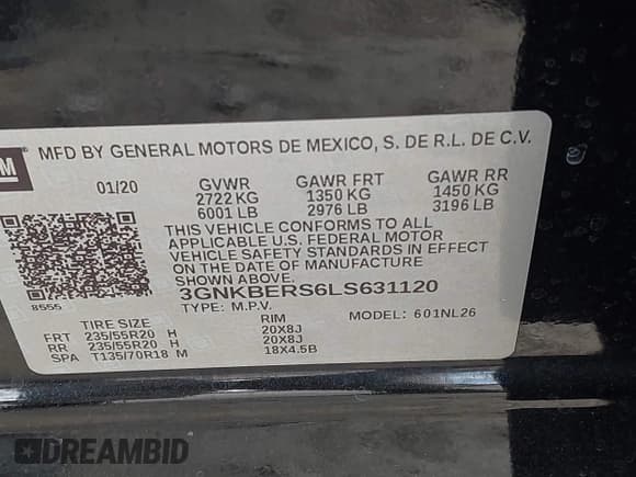 ✅ 2020 Chevrolet Blazer RS • VIN: 3GNKBERS6LS631120 • Лот: 43195479. Опубликован ранее на IAAI с пробегом 48 237 миль. Бесплатный доступ к архиву аукционных продаж из США и подробный отчёт об истории автомобиля на DreamBid. Изображение 9.