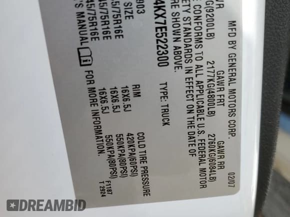 ✅ 2007 Chevrolet Silverado 2500HD Work Truck • VIN: 1GCHK24KX7E522300 • Lot: 63492514. Wystawiony na Copart z przebiegiem 299 877 mil. Bezpłatny archiwum sprzedaży aukcyjnych z USA i szczegółowy raport historii pojazdu na DreamBid. Zdjęcie 13.