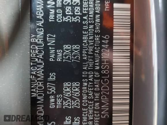 2025 Hyundai Santa Fe SEL с VIN 5NMP2DGL8SH122446, выставлен на аукционе Copart как лот 58886975 с пробегом 6 400 миль миль и Списание • Salvage title. История ставок и продаж доступна на DreamBid. Изображение 14.