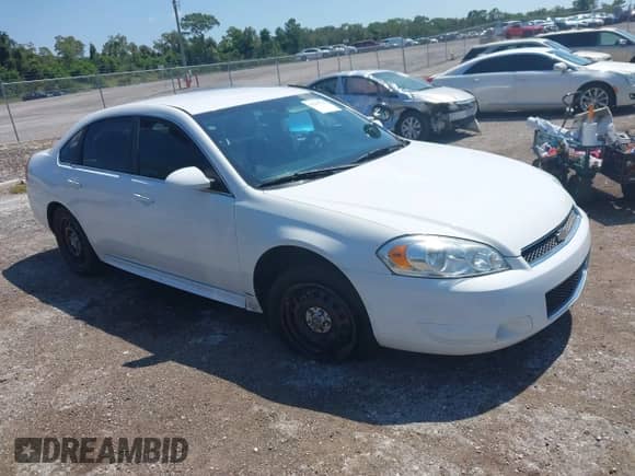 ✅ 2013 Chevrolet Impala Police • VIN: 2G1WD5E35D1221501 • Lot: 43269727. Listed on IAAI with 95,859 mi. Free auction sales archive from the USA and detailed vehicle history report at DreamBid. Image 1.