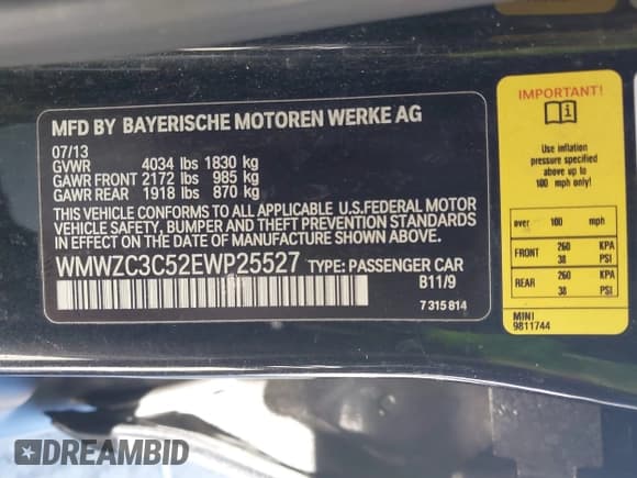 ✅ 2014 MINI Countryman S • VIN: WMWZC3C52EWP25527 • Lot: 43770115. Listed on IAAI with 136,456 mi. Free auction sales archive from the USA and detailed vehicle history report at DreamBid. Image 9.