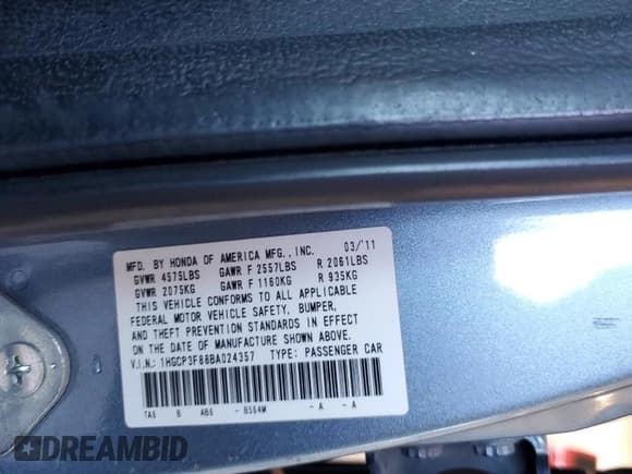 ✅ 2011 Honda Accord EX-L • VIN: 1HGCP3F88BA024357 • Лот: 82330665. Опубликован ранее на Copart с пробегом 136 232 миль. Бесплатный доступ к архиву аукционных продаж из США и подробный отчёт об истории автомобиля на DreamBid. Изображение 12.