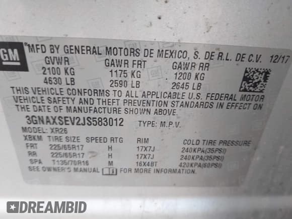 ✅ 2018 Chevrolet Equinox LT • VIN: 3GNAXSEV2JS583012 • Lot: 43730181. Wystawiony na IAAI z przebiegiem 173 681 mil. Bezpłatny archiwum sprzedaży aukcyjnych z USA i szczegółowy raport historii pojazdu na DreamBid. Zdjęcie 9.