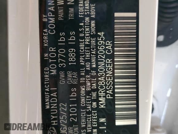 ✅ 2022 Hyundai Venue SEL • VIN: KMHRC8A30NU206954 • Lot: 48980445. Listed on Copart with 35,157 mi. Free auction sales archive from the USA and detailed vehicle history report at DreamBid. Image 13.