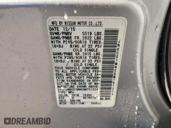 ✅ 2016 Infiniti QX70 • VIN: JN8CS1MW5GM751324 • Lot: 81257215. Wystawiony na Copart z przebiegiem 120 192 mil. Bezpłatny archiwum sprzedaży aukcyjnych z USA i szczegółowy raport historii pojazdu na DreamBid. Zdjęcie 13.