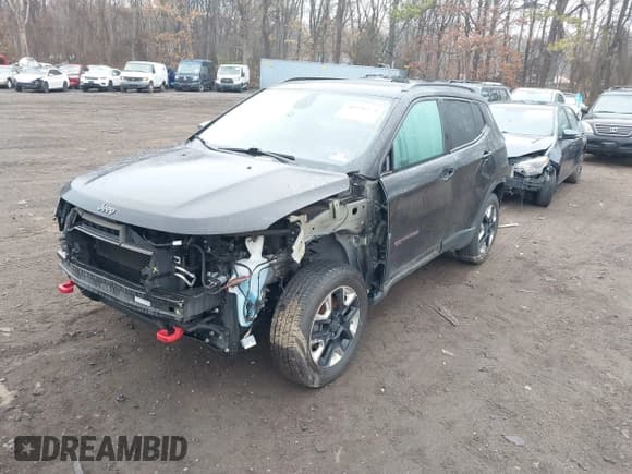 ✅ 2018 Jeep Compass Trailhawk • VIN: 3C4NJDDB9JT366582 • Lot: 41842792. Listed on IAAI with 113,705 mi. Free auction sales archive from the USA and detailed vehicle history report at DreamBid. Image 2.