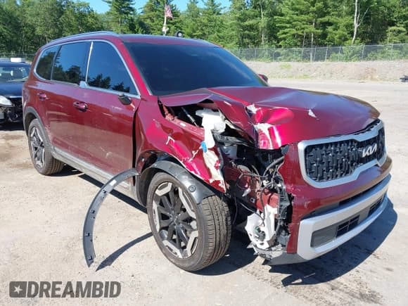 ✅ 2023 Kia Telluride EX • VIN: 5XYP34GC3PG390755 • Lot: 42761287. Listed on IAAI with 45,062 mi. Free auction sales archive from the USA and detailed vehicle history report at DreamBid. Image 1.