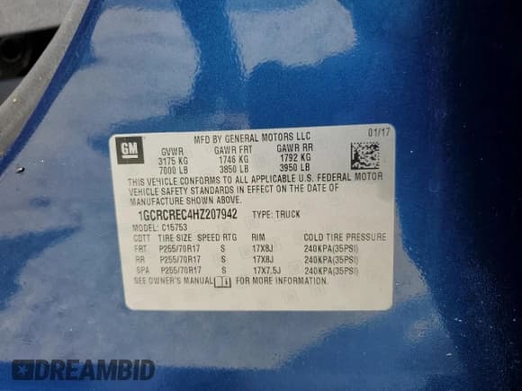 ✅ 2017 Chevrolet Silverado 1500 LT • VIN: 1GCRCREC4HZ207942 • Лот: 66838744. Опубликован ранее на Copart с пробегом 135 346 миль. Бесплатный доступ к архиву аукционных продаж из США и подробный отчёт об истории автомобиля на DreamBid. Изображение 15.