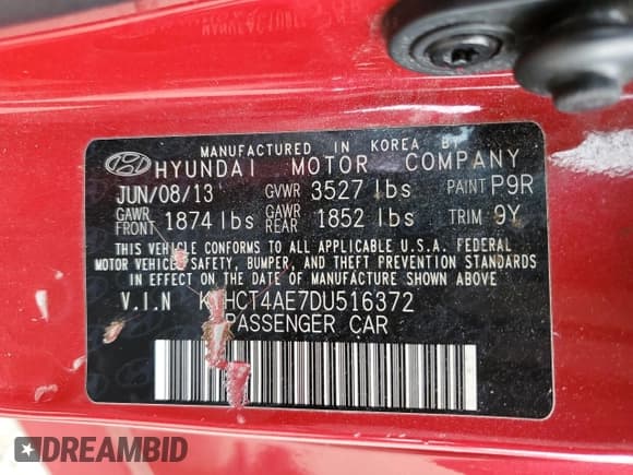 ✅ 2013 Hyundai Accent GLS • VIN: KMHCT4AE7DU516372 • Лот: 72547984. Опубликован ранее на Copart с пробегом 104 876 миль. Бесплатный доступ к архиву аукционных продаж из США и подробный отчёт об истории автомобиля на DreamBid. Изображение 12.