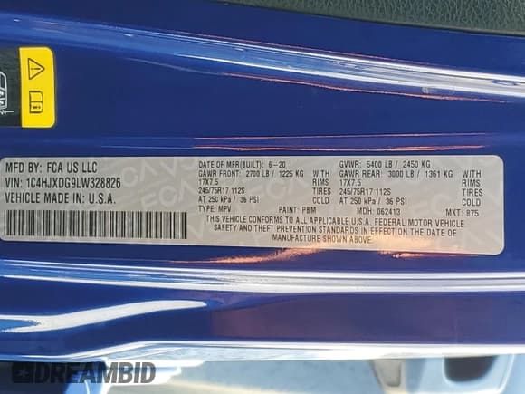 ✅ 2020 Jeep Wrangler Unlimited Sport S • VIN: 1C4HJXDG9LW328826 • Lot: 90690135. Listed on Copart with 143,102 mi. Free auction sales archive from the USA and detailed vehicle history report at DreamBid. Image 13.