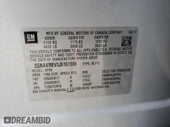 ✅ 2018 Chevrolet Equinox LS • VIN: 2GNAXREV3J6161399 • Lot: 89865335. Wystawiony na Copart z przebiegiem 142 478 mil. Bezpłatny archiwum sprzedaży aukcyjnych z USA i szczegółowy raport historii pojazdu na DreamBid. Zdjęcie 13.