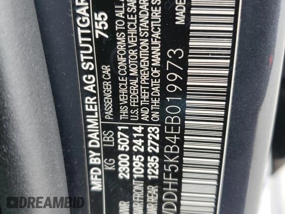 ✅ 2014 Mercedes-Benz E 350 Sport • VIN: WDDHF5KB4EB019973 • Lot: 57497525. Listed on Copart with 107,218 mi. Free auction sales archive from the USA and detailed vehicle history report at DreamBid. Image 13.