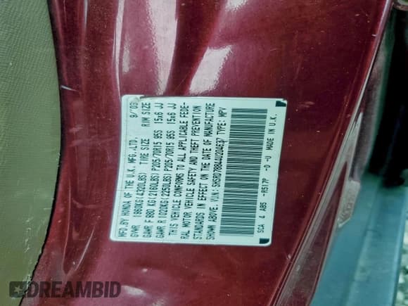 ✅ 2004 Honda CR-V EX • VIN: SHSRD78844U204637 • Lot: 94187635. Wystawiony na Copart z przebiegiem 239 649 mil. Bezpłatny archiwum sprzedaży aukcyjnych z USA i szczegółowy raport historii pojazdu na DreamBid. Zdjęcie 13.