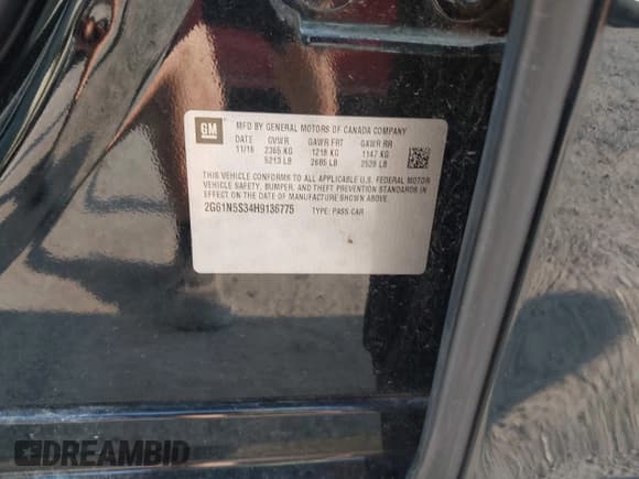 ✅ 2017 Cadillac XTS Luxury • VIN: 2G61N5S34H9136775 • Lot: 42898012. Listed on IAAI with 92,568 mi. Free auction sales archive from the USA and detailed vehicle history report at DreamBid. Image 9.