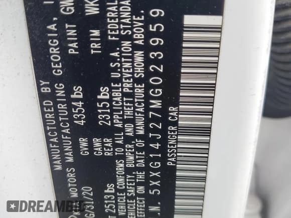 ✅ 2021 Kia K5 LXS • VIN: 5XXG14J27MG023959 • Lot: 84339675. Wystawiony na Copart z przebiegiem 45 569 mil. Bezpłatny archiwum sprzedaży aukcyjnych z USA i szczegółowy raport historii pojazdu na DreamBid. Zdjęcie 12.