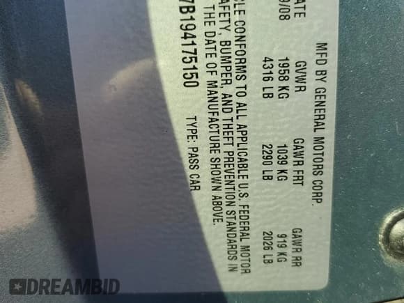 ✅ 2009 Pontiac G6 1SA • VIN: 1G2ZG57B194175150 • Лот: 77523714. Опубликован ранее на Copart с пробегом 90 784 миль. Бесплатный доступ к архиву аукционных продаж из США и подробный отчёт об истории автомобиля на DreamBid. Изображение 12.