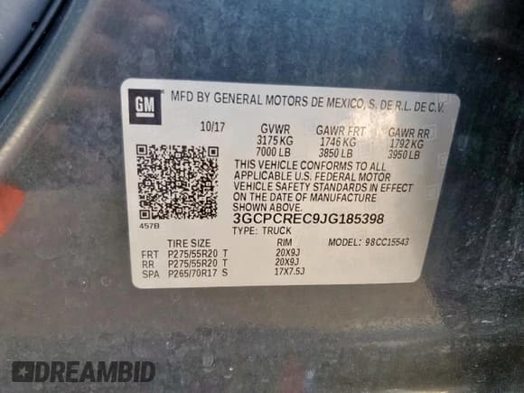 ✅ 2018 Chevrolet Silverado 1500 LT • VIN: 3GCPCREC9JG185398 • Lot: 65937215. Wystawiony na Copart z przebiegiem 91 661 mil. Bezpłatny archiwum sprzedaży aukcyjnych z USA i szczegółowy raport historii pojazdu na DreamBid. Zdjęcie 13.